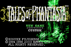 Tales of Phantasia Title Screen